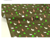 Animal Sheep Alpaca lama patterned Fabric made in Korea by the Half Yard