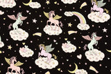 Unicorn, Rainbow and Star Fabric made in Japan Half Yard 45cm by 108cm or 18" by 43"
