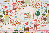 Forest Friends) Fox, Bear, Rabbit printed Fabric made in Korea By Half Yard