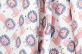 Pink Lion Patterned Fabric made in Korea by the Half Yard Oxford