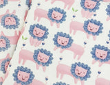 Pink Lion Patterned Fabric made in Korea by the Half Yard Oxford