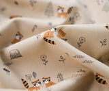 韓国製のアライグマ柄生地(半ヤード単位)