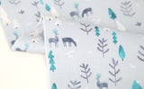 Winter Forest Animals Reindeer Patterned Fabric made in Korea by the Half Yard