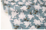 Magnolia Flower patterned Fabric made in Korea by the Half Yard 45cm X 150cm or 18" X 57.5", Cotton Linen