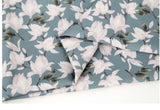 Magnolia Flower patterned Fabric made in Korea by the Half Yard 45cm X 150cm or 18" X 57.5", Cotton Linen