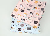 Cat Kitten Patterned Fabric made in Korea by Half Yard Digital Textile Printing