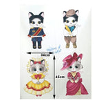 Animal Cat Fabric Poster Doll Paper Fabric sold by the Panel