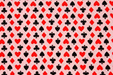 Cards Hearts and Knaves Diamonds and Spades on Pale Pink Fabric made in Korea by the Half Yard