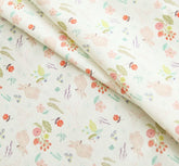 韓国製のウサギの花柄生地(半ヤード)