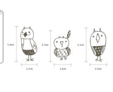 韓国製のかわいいフクロウの生地(ハーフヤード)