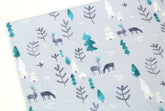 Winter Forest Animals Reindeer Patterned Fabric made in Korea by the Half Yard