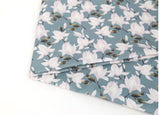 Magnolia Flower patterned Fabric made in Korea by the Half Yard 45cm X 150cm or 18" X 57.5", Cotton Linen