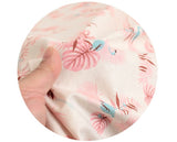 トロピカルフラミンゴモンステラ柄生地(韓国製、半ヤード単位)