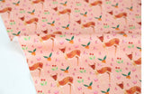 Flower Deer Patterned Fabric, Cute, Kids, Sewing, Quilt made in Korea by the Half Yard