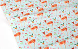 Flower Deer Patterned Fabric, Cute, Kids, Sewing, Quilt made in Korea by the Half Yard
