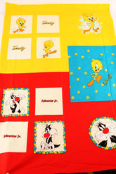 Baby Looney Tunes Tweety Sylvester Jr 布料韓國製造,Panel 30 英寸 x 44 英寸