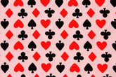 Cards Hearts and Knaves Diamonds and Spades on Pale Pink Fabric made in Korea by the Half Yard