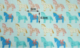韓国製の素敵な馬とユニコーンの模様の生地(半ヤード)