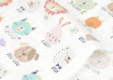 Cute Animal Face Patterned Fabric, Cute, Kids, Sewing, Quilt made in Korea by Half Yard