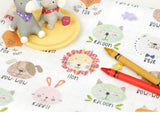 Cute Animal Face Patterned Fabric, Cute, Kids, Sewing, Quilt made in Korea by Half Yard
