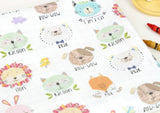 Cute Animal Face Patterned Fabric, Cute, Kids, Sewing, Quilt made in Korea by Half Yard