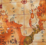 世界地図プリントラミネート生地防水韓国製ヤード単位