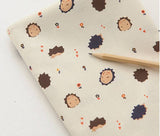 Hedgehog Patterned Fabric, Cute, Kids, Sewing, Quilt made in Korea by Half Yard