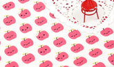 Smile Apple Patterned Fabric made in Korea by the Half Yard