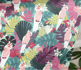 韓国製のトロピカルリーフオウム柄生地(半ヤード単位)