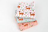 Flower Deer Patterned Fabric, Cute, Kids, Sewing, Quilt made in Korea by the Half Yard
