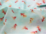 Goldfish patterned Fabric made in Korea by the Half Yard