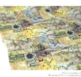 韓国製のヴィンテージ世界地図柄生地(半ヤード単位)