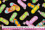 Flamingo Road Sandal printed Fabric for Exclusively Quilters by the Half Yard
