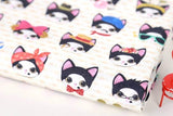 ハーフヤードデジタルテキスタイルプリントによる韓国製猫子猫顔柄生地