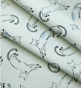 Cat printed Fabric made in Korea by the Half Yard