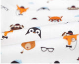 メガネの動物の顔の模様の生地、かわいい、子供、裁縫、キルト、韓国製、ハーフヤード