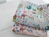 Forest Friends) Fox, Bear, Rabbit printed Fabric made in Korea By Half Yard