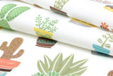 Terrarium Cactus Succulent Patterned Fabric made in Korea by the Half Yard