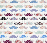 Mustache Patterned Fabric made in Korea by the Half Yard