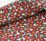 Camellia Flower Patterned Fabric, Cute, sewing, Quilt made in Korea Half Yard