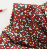 Camellia Flower Patterned Fabric, Cute, sewing, Quilt made in Korea Half Yard