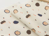 Hedgehog Patterned Fabric, Cute, Kids, Sewing, Quilt made in Korea by Half Yard