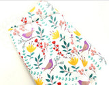 Bird and Flower Leaf Patterned Fabric, Cute, Kids, Sewing, Quilt made in Korea by Half Yard
