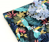 韓国製のトロピカルリーフトゥーカン柄生地(半ヤード単位)