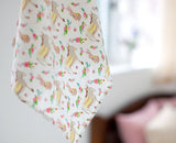 Pony Donkey Rabbit Flower printed Fabric made in Korea by the Half Yard