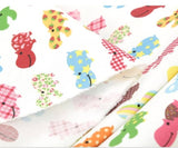 Colorful Hippo Patterned Fabric, Cute, Kids, Sewing, Quilt made in Korea by Half Yard