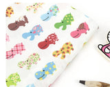 Colorful Hippo Patterned Fabric, Cute, Kids, Sewing, Quilt made in Korea by Half Yard