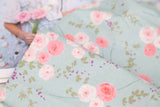 韓国製の素敵なフレンチローズフラワー柄生地(半ヤード)