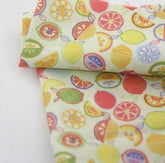 Lemon Orange Fruits Citrus Patterned Fabric made in Korea by the Half Yard