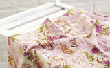 Botanical Map Rose Flower patterned Fabric made in Korea by Half Yard